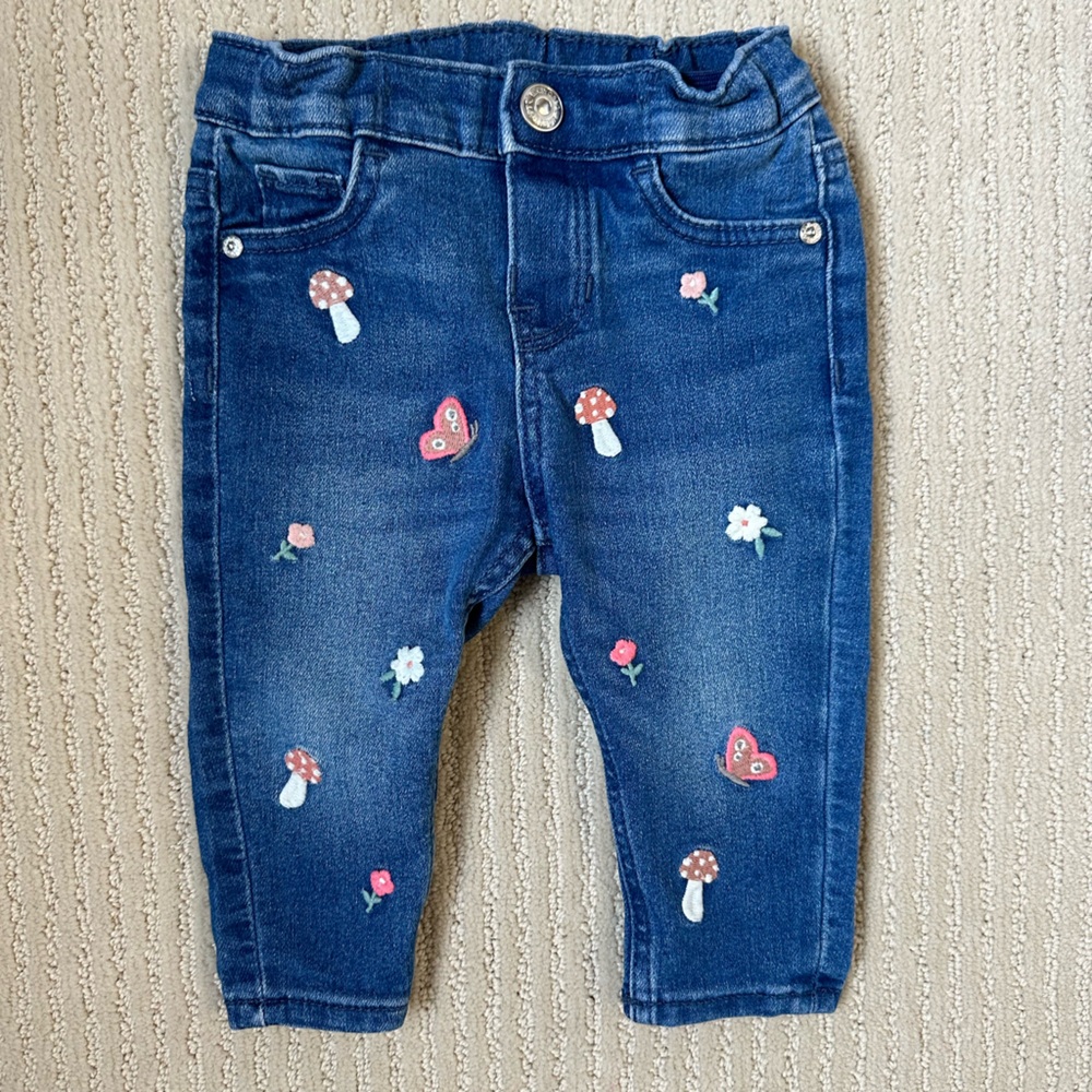 H&M Embroidered Denim